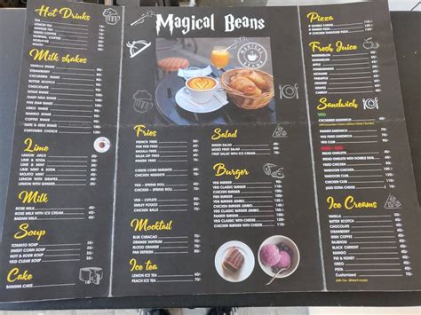 magic bean cafe menu